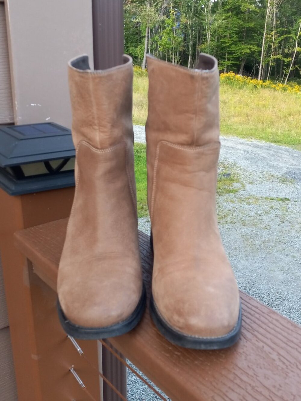 Andre Studio Tan Brown Leather Short Riding Boots EU 38 US 7- 7.5 ITALY HANDMADE